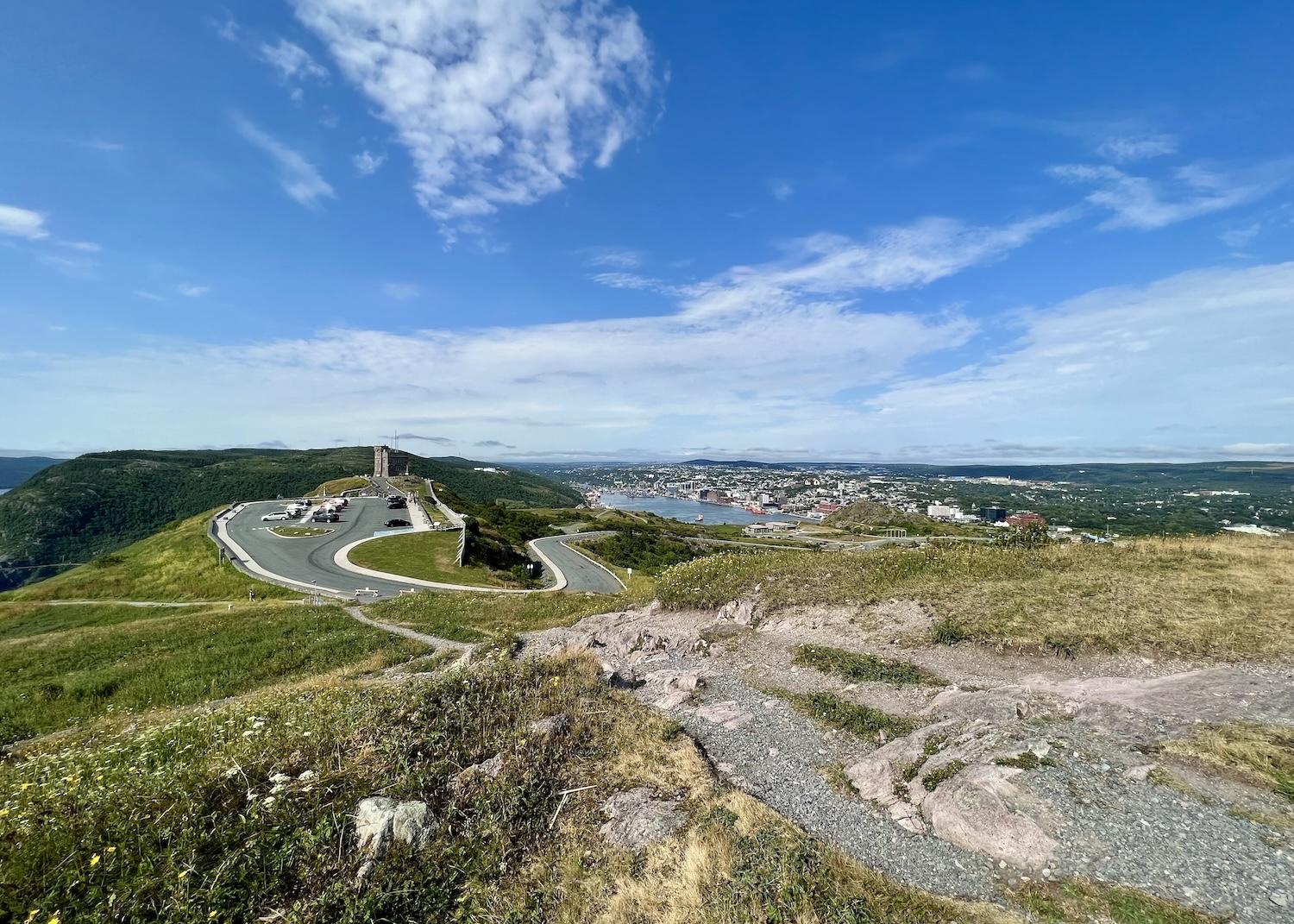 Signal Hill National Historic Site, and Cabot Tower, loom over downtown St. John's.