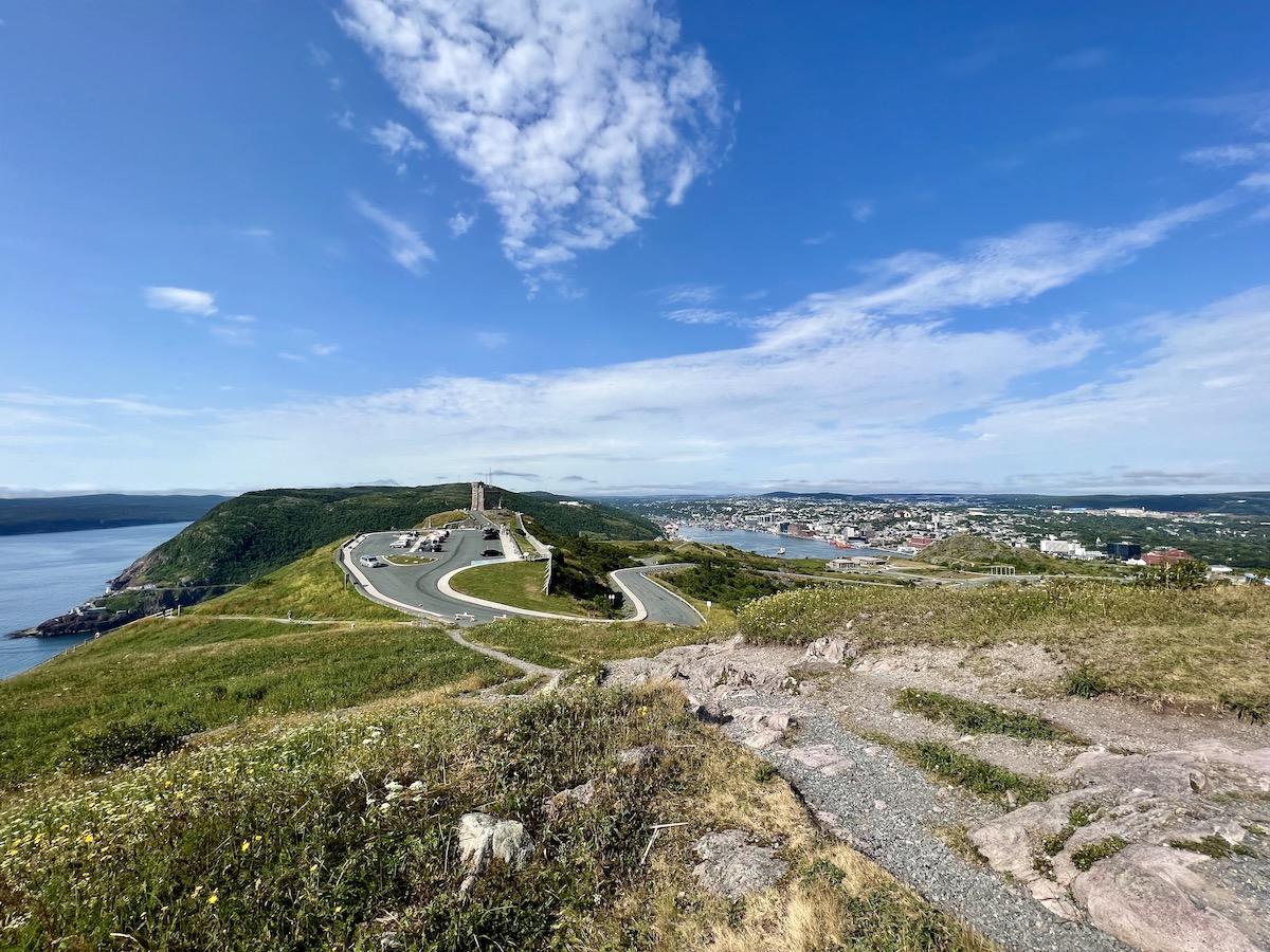 The view of Signal Hill National Historic Site from the top of the Ladies' Lookout Trail.