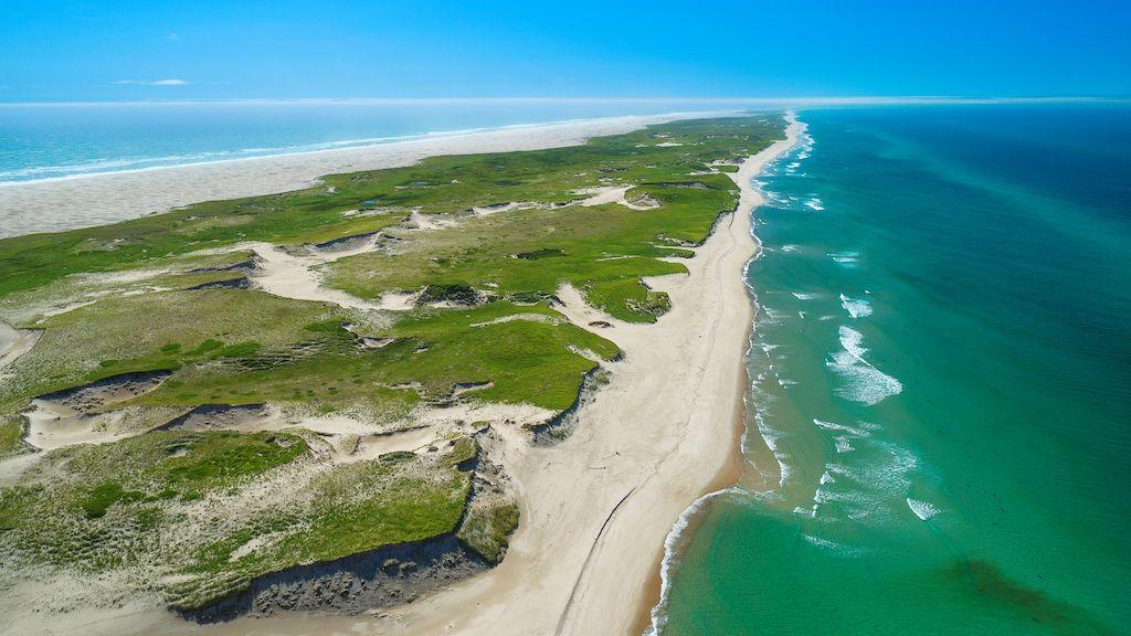 A crescent of shifting sandbanks at Sable Island National Park Reserve.