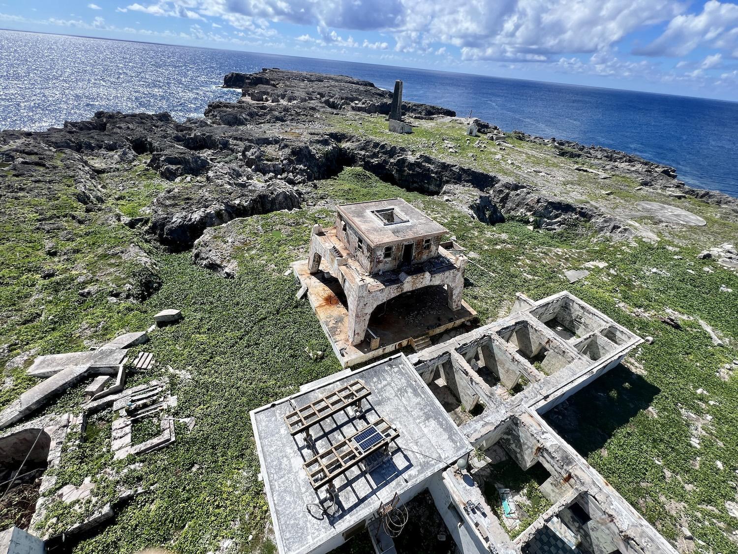 A view of half of Sombrero Island taken from its lighthouse. A view of half of Sombrero Island taken from its lighthouse.
