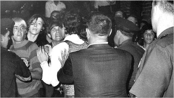 Stonewall Inn Nightclub Raid Crowd Attempts to Impede Police, 1969/NPS Archives