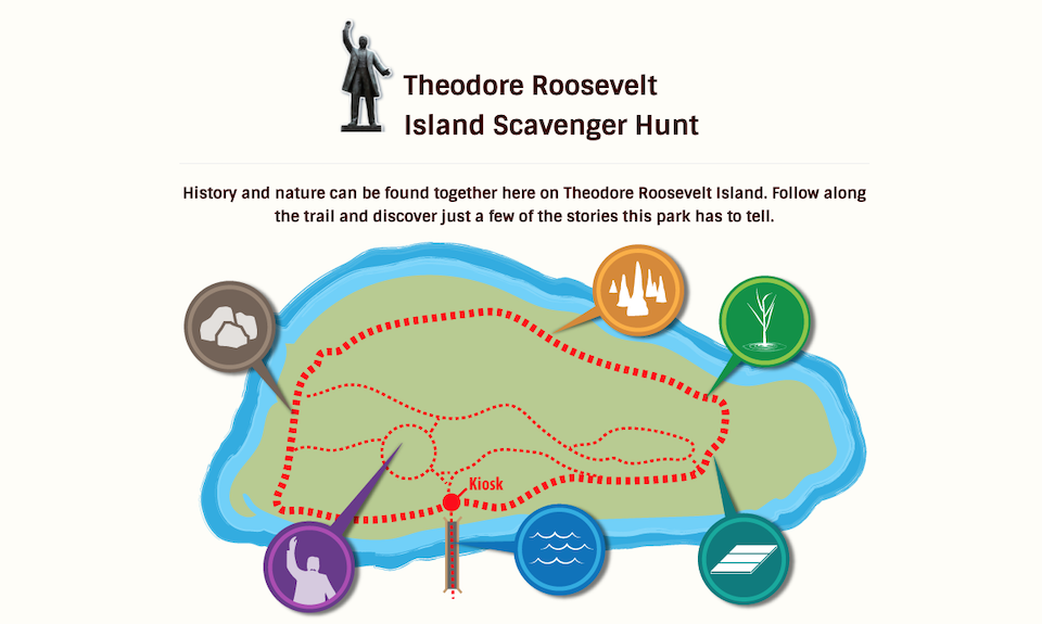 Let your kids go on a scavenger hunt on Theodore Roosevelt Island/Kids in Parks