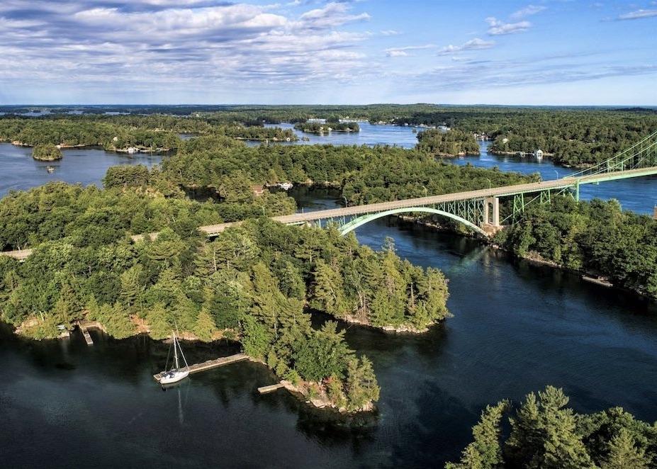 An aerial view of some of Thousand Islands National Park.