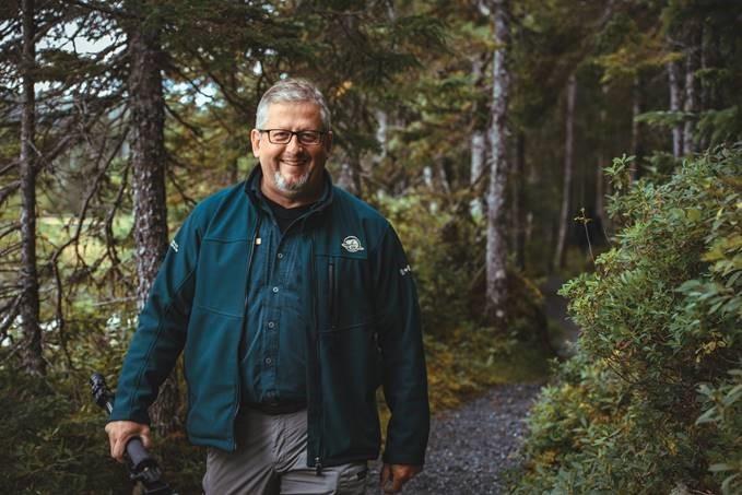 David Saunders in the Terra Nova forest.