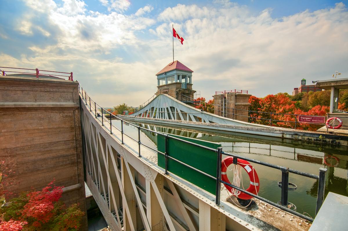 The upper reach of the Peterborough Lift Lock.