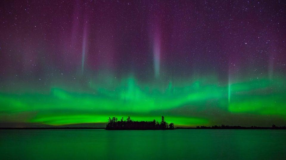 Aurora borealis over Voyageurs National Park/NPS