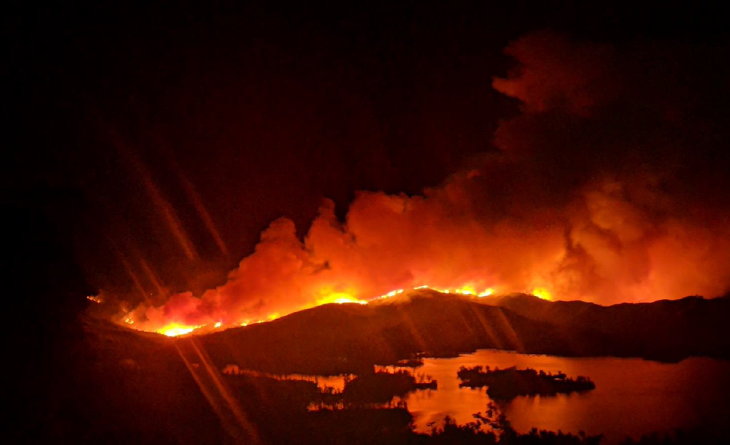 Entire mountainsides were engulfed by the flames/NPS