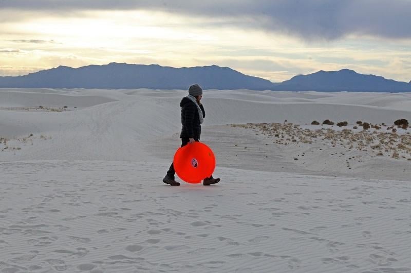 white sands national monument, national park, nature, sand, sunset, new mexico, sledding