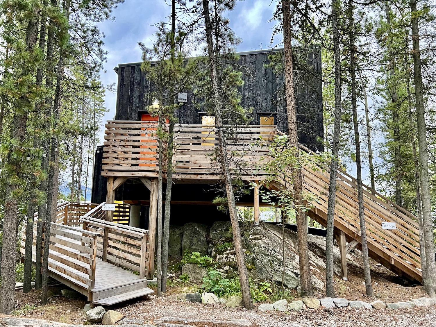One of the four modern forest cabins at Black Spruce in Whitehorse.