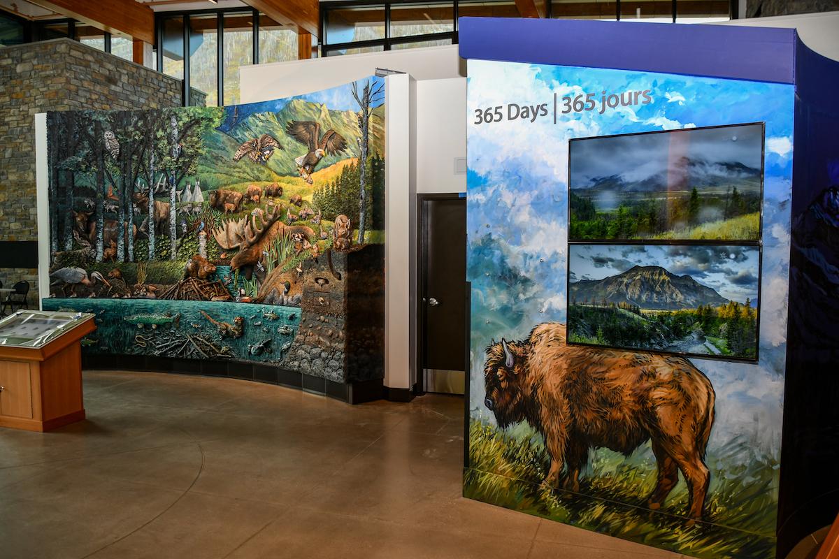 Inside the new visitor center at Waterton Lakes National Park.