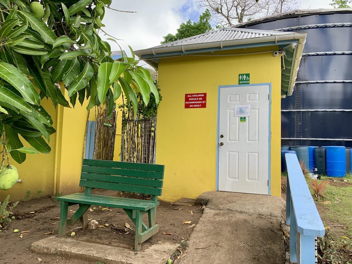 The accessible washroom at the start of the trail network.