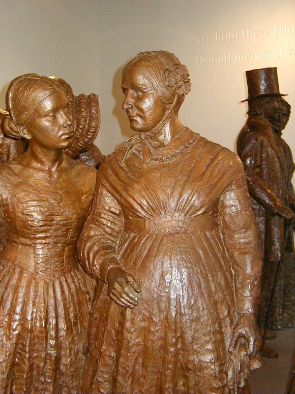 At Women's Rights National Historical Park stands a collection of statues reflecting the "First Wave" of women's rights activists/NPS