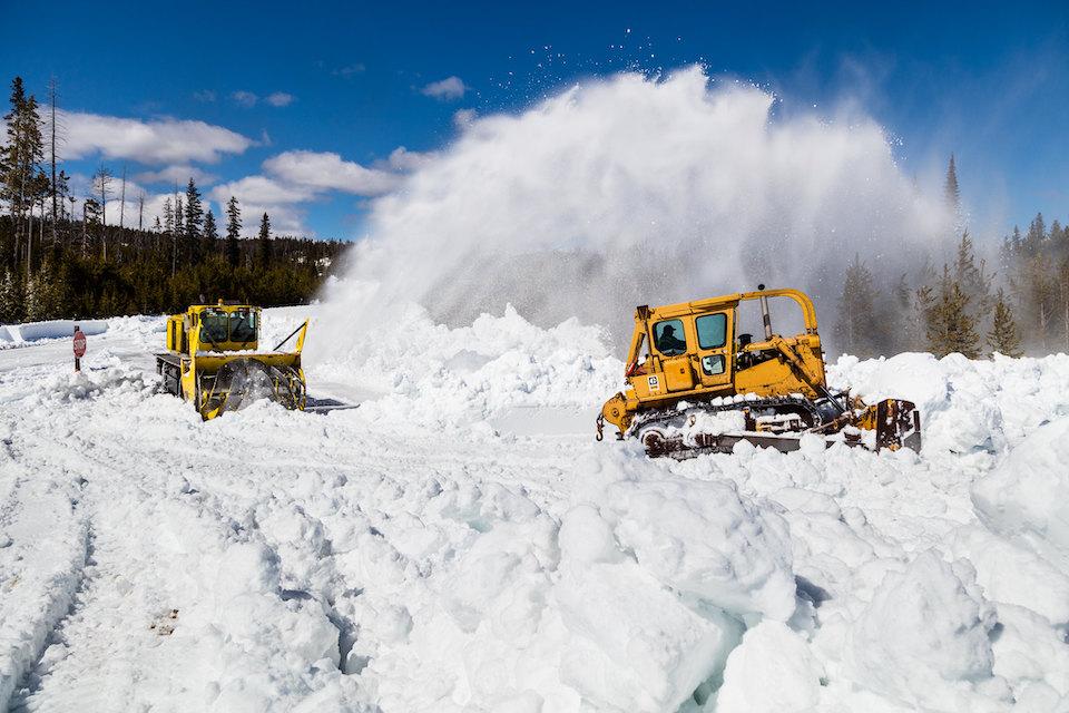 Plowing to open Yellowstone National Park's roads for the travel season is just beginning, and area businesses are wondering whether travelers will come to the park/NPS, Jake W. Frank