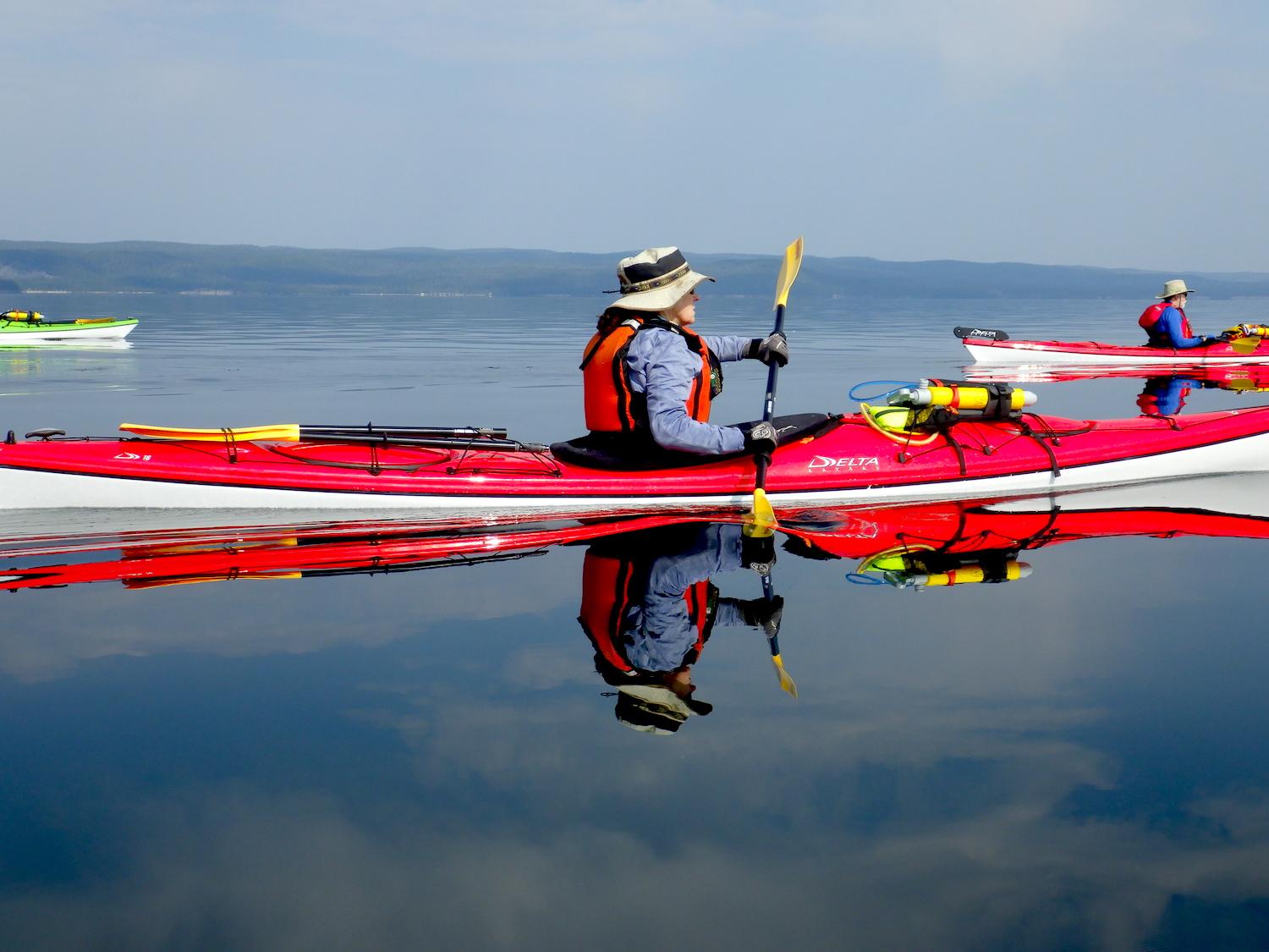 Calm Yellowstone Lake waters are a paddler's best friend/Kurt Repanshek