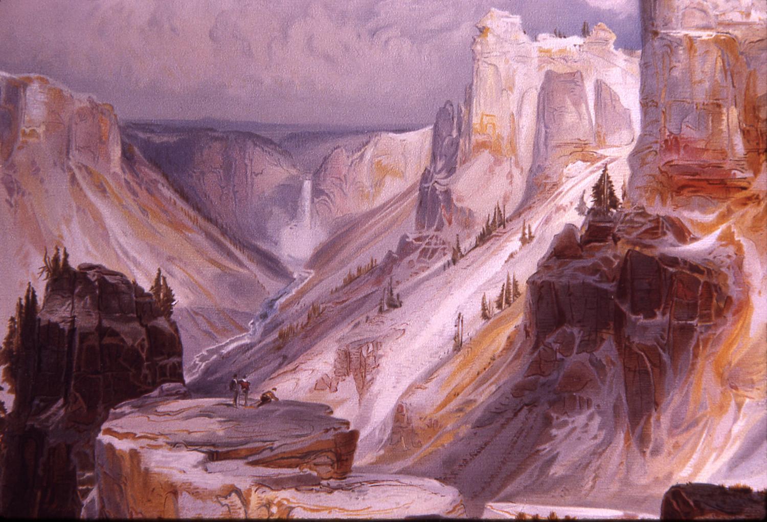 Thomas Moran accompanied a scientific expedition to the Yellowstone region in 1871 and put imagery to the "wild stories" of the place/NPS