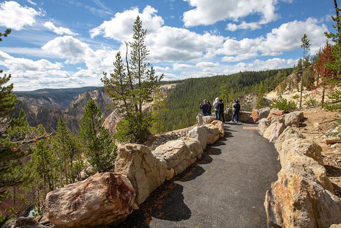 Improved trail at Inspiration Point in Yellowstone/NPS