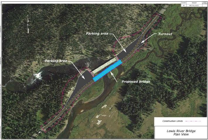 Graphic showing proposed Lewis River Bridge/NPS