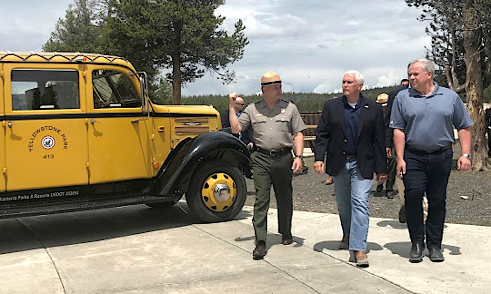 Vice President Pence visited Yellowstone National Park on Thursday and called for infrastructure spending/NPS