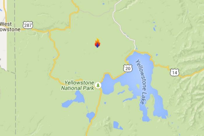 Locator map of Spruce Fire in Yellowstone National Park/NPS