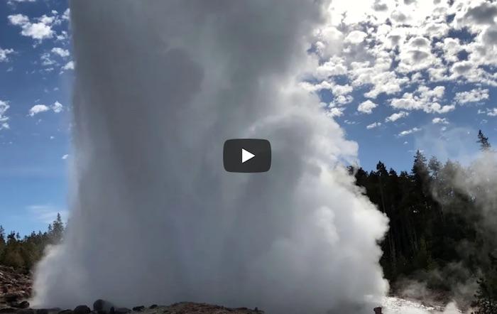 Steamboat Geyser erupts in Yellowstone National Park/Art Haeussler