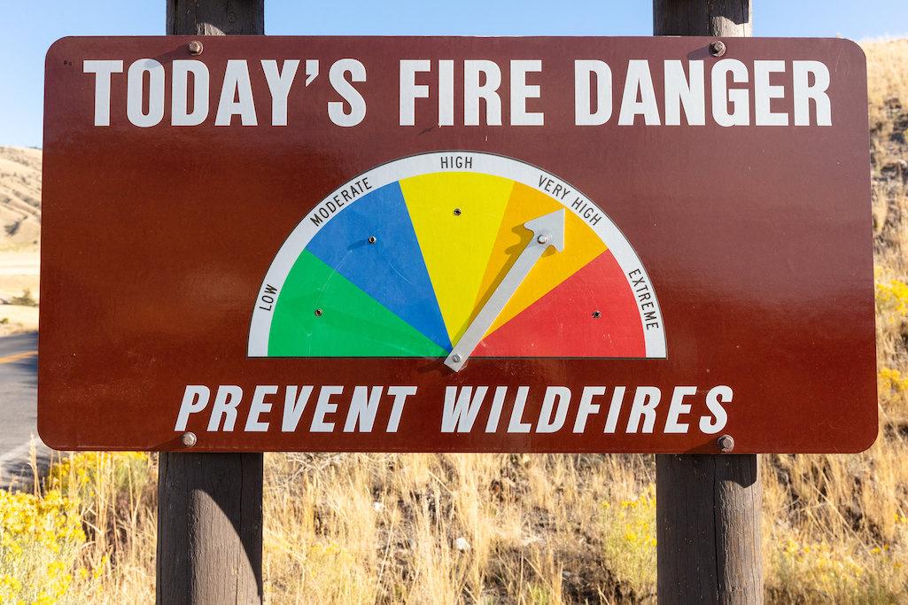 Fire danger considered to be "very high" at Yellowstone National Park/NPS