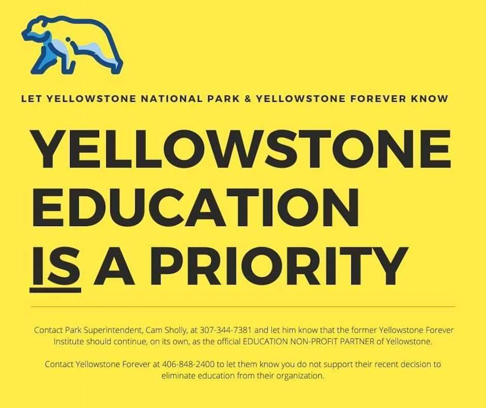 There was a lobby effort in support of the Yellowstone Institute launched on Facebook.
