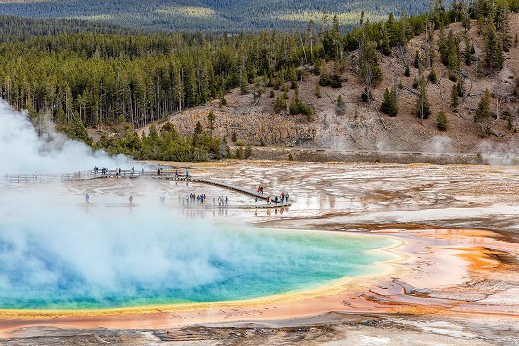 Yellowstone National Park's unique and pristine environment each year lures millions of tourists who are responsible for generating roughly 2.3 billion pounds of carbon dioxide emissions, according to a new study/Rebecca Latson file
