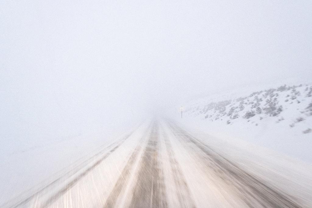 White out road conditions, Yellowstone National Park / NPS - Josh Spice