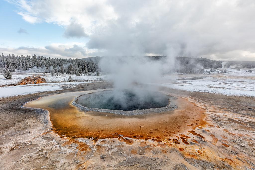 Crested Pool on a very cold October day, Yellowstone National Park / Rebecca Latson