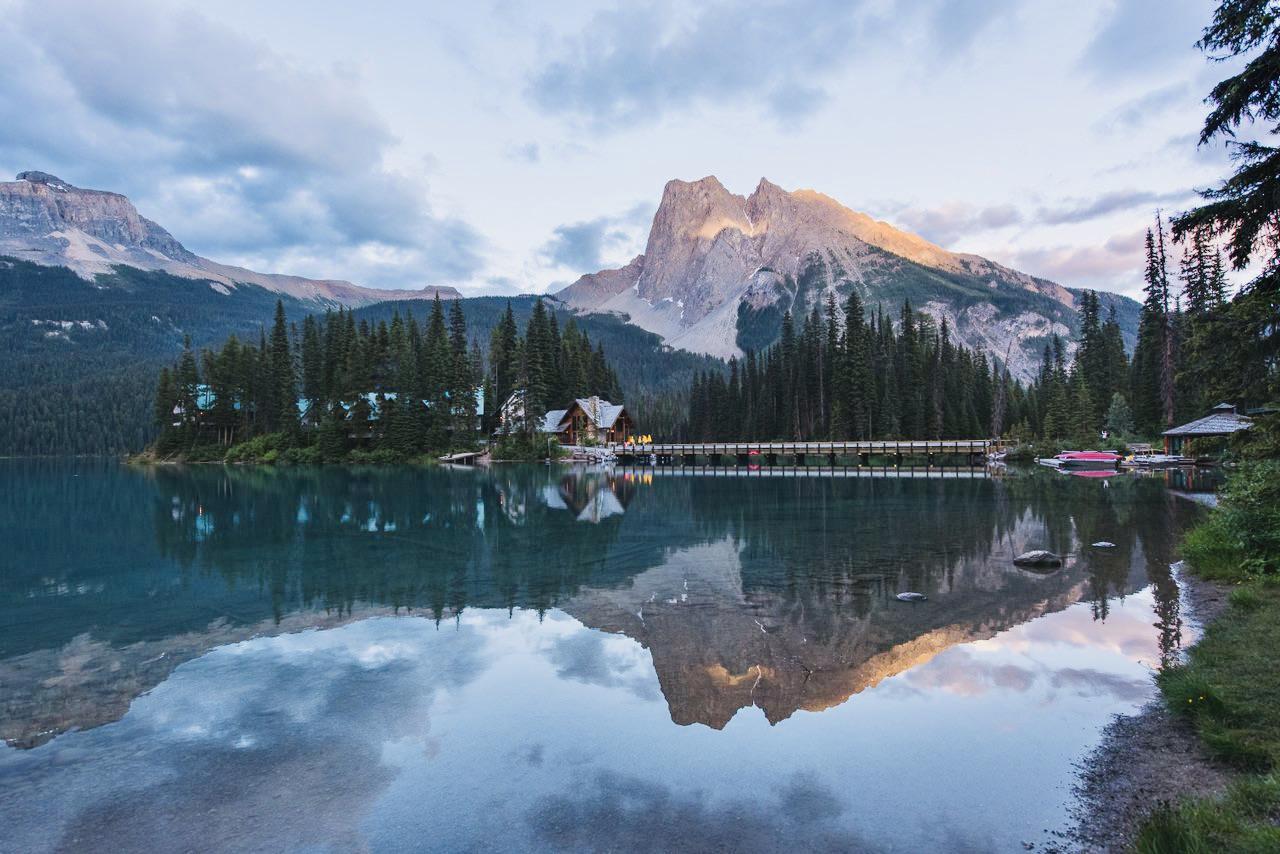 Yoho National Park in British Columbia is home to Emerald Lake.