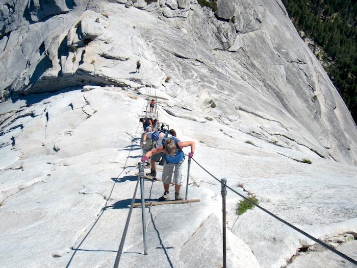 Climbing the cables at Half Dome, Yosemite National Park/Rick Deutsch