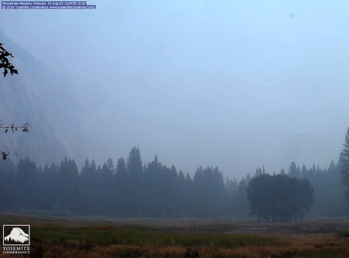 Heavy smoke fills the Yosemite Valley, 8-3-18/NPS