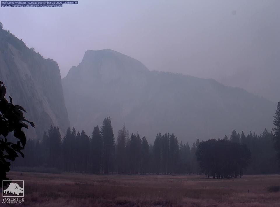 The view towards Half Dome wasn't much better/NPS webcam The view towards Half Dome wasn't much better/NPS webcam