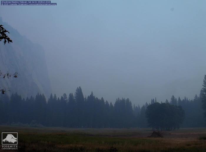 Smoky conditions greeted visitors to the Yosemite Valley on Saturday/NPS