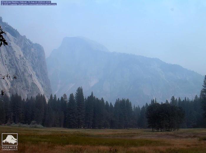 Clearing smoke in Yosemite Valley/NPS webcam 8-10-18