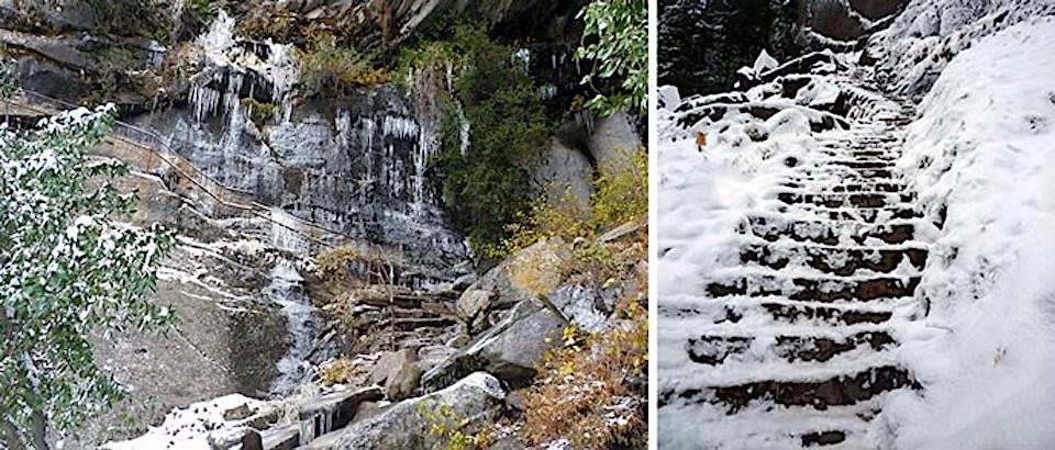 A hiker was killed on the Mist Trail at Yosemite National Park by falling ice and rock/NPS file