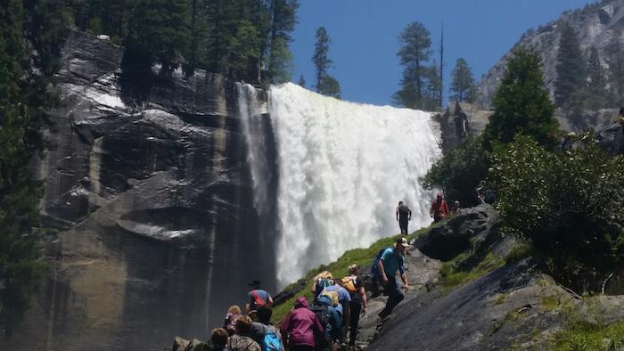 The Mist Trail at Yosemite is a great place to cool off in late spring and summer/NPS
