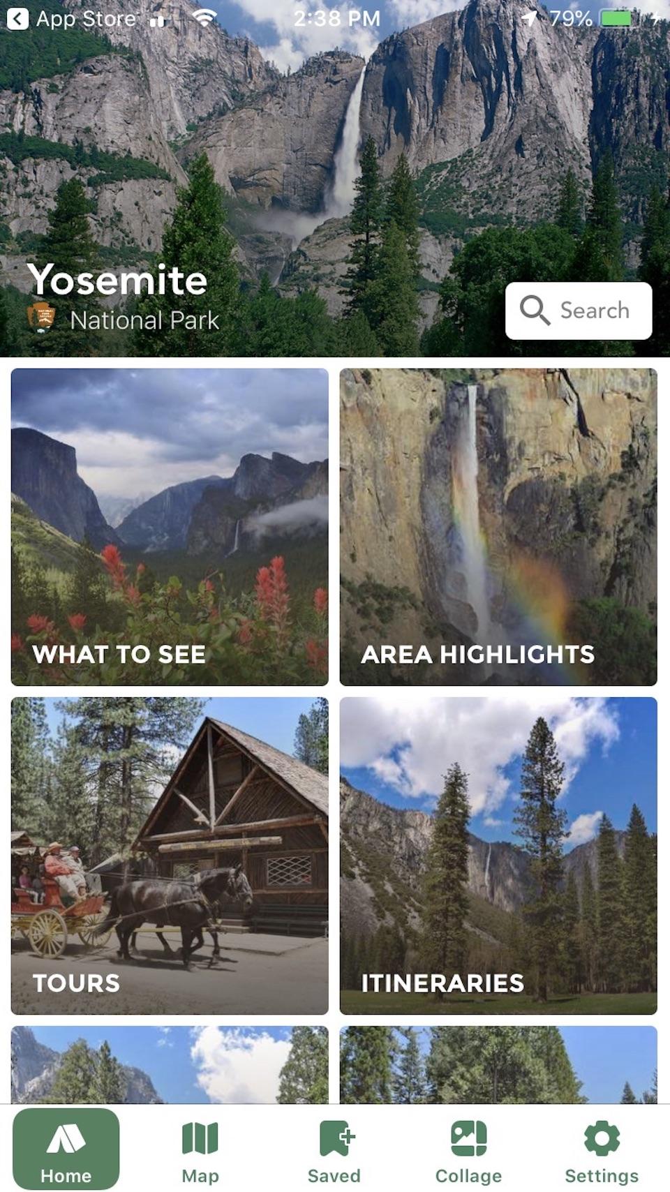 There's a new app to help you explore Yosemite National Park/NPS Screengrab