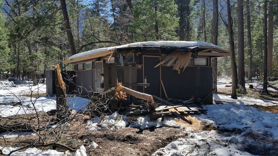 Damaged guest facilities in Upper Pines campground, Yosemite National Park/NPS