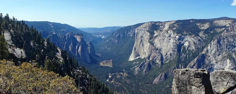 View of Yosemite Valley from trail between Taft Point and Sentinel Dome/NPS