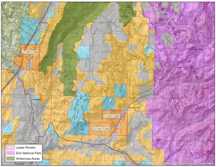 Proposed oil and gas lease locator map/SUWA