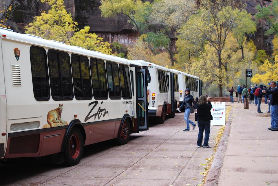 Shuttle buses at Zion National Park/Kurt Repanshek file