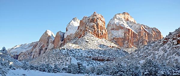 Hopefully it won't be long before winter's snow coat the roof of Zion National Park/NPS file