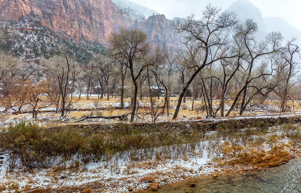 A winter view of Zion National Park Lodge, Zion National Park / Rebecca Latson