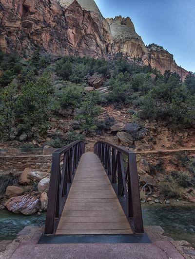The bridge as a leading line to the day's adventure, Zion National Park / Rebecca Latson