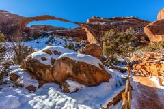 Landscape Arch in the winter, Arches National Park, Utah