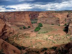 A view of the White House Ruin Trail and surrounding scenery at Canyon de Chelly National Monument, Arizona