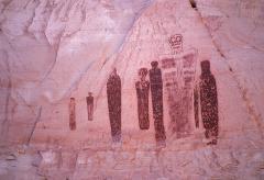 Great Gallery rock art detail in Horseshoe Canyon, Canyonlands National Park