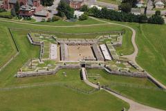 And bird's eye view of the grounds of Fort Stanwix National Monument.