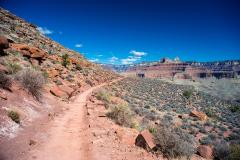 The trail and scenery along the hike to Phantom Ranch, Grand Canyon National Park, Arizona